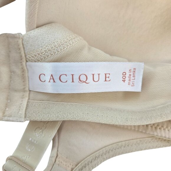 Cacique Cotton Lightly Lined Full Coverage Underwire Bra Size 40D - Picture 3 of 7